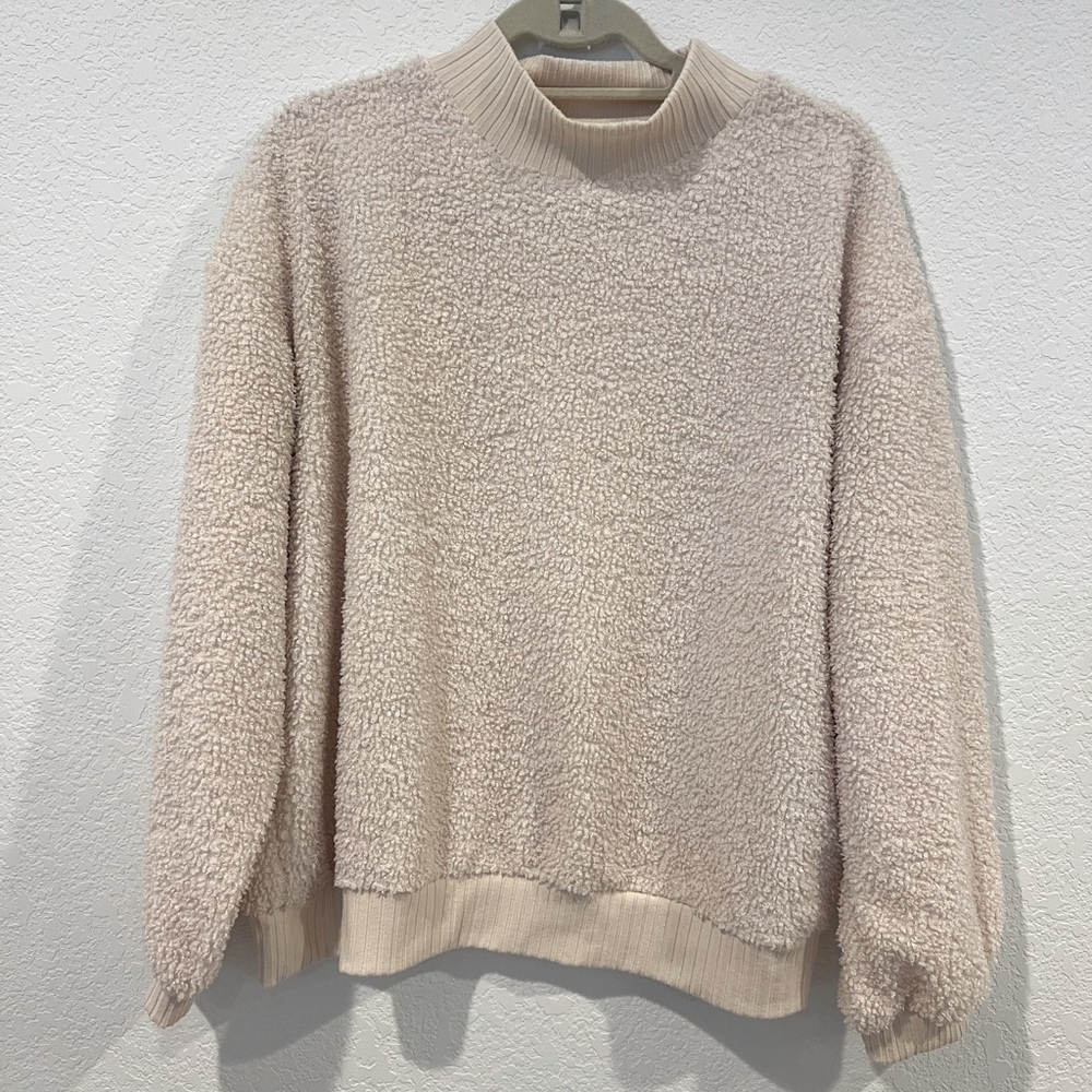 Anthropologie Porridge Brynne Cream Sherpa Fuzzy Pullover Sweater